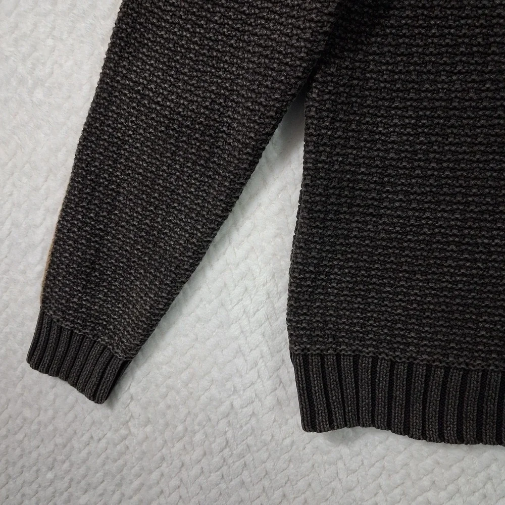 Carbon 2 Cobalt Heavy Knit Full Zip Hoodie Sweater Mens Size M Gray Brown.
